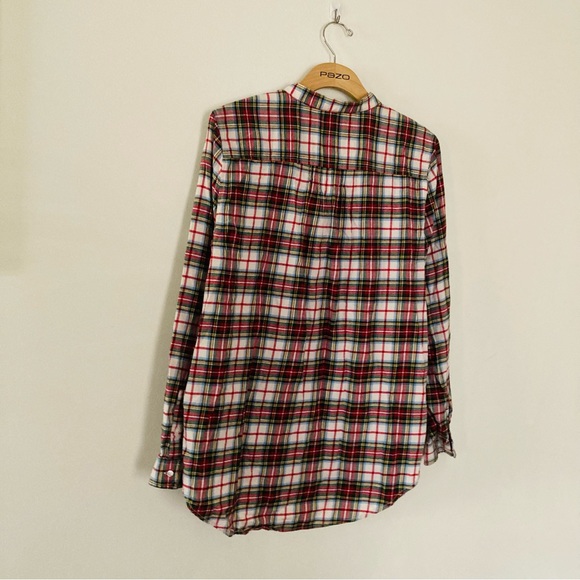 Lands end size 14 green red plaid button down - Picture 2 of 6